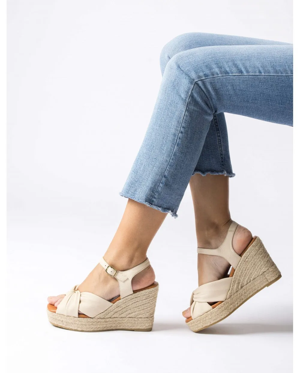 Wonders Cream Wedge Espadrille|YHSO522BGE