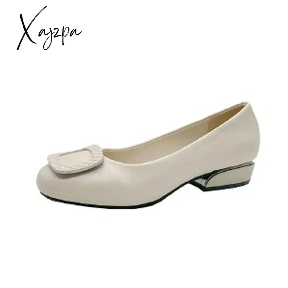 Xajzpa - Ladies Loafers Fashion High Quality Ladies Flat Pointed Toe High Heels Party Dresses Ladies Shoes Summer High Heels
