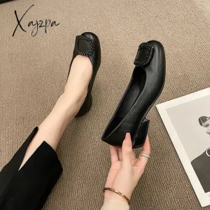 Xajzpa - Ladies Loafers Fashion High Quality Ladies Flat Pointed Toe High Heels Party Dresses Ladies Shoes Summer High Heels